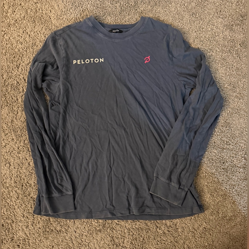 Peloton Navy Blue Together We Go Far Long Sleeve Tee